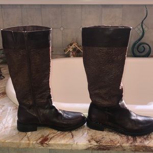 Tooled leather boots